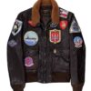 Tom Cruise Maverick Top Gun Black Navy Leather Jacket 1