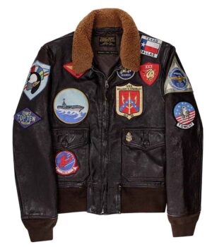 Tom Cruise Maverick Top Gun Black Navy Leather Jacket 1