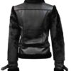 Womens Top Gun Vegan Black Leather Jacket 2