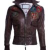 Womens Top Gun Dark Brown Leather Jacket 1