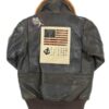 Top Gun Patched G-1 Flight Bomber Grey Leather Jacket 2