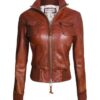 Miss Top Gun Ultra Vintage Brown Bomber Jacket 1