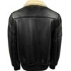 Mens Top Gun Shearling Black Leather Jacket 2