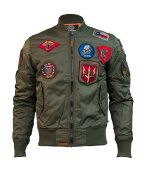 Bomber Nylon Jacket With Patches 1