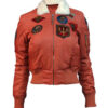 Womens Flight Jacket With Patches 1