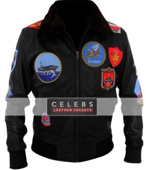 Top Gun Tom Cruise Bomber Leather Jacket 1