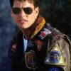 Top Gun Tom Cruise Bomber Leather Jacket 4