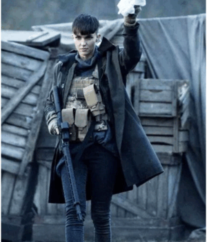 Red Notice Ruby Rose Black Long Coat