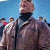 Red Notice Dwayne Johnson Distressed Leather Coat 1