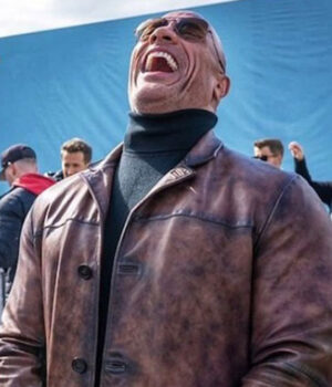 Red Notice Dwayne Johnson Distressed Leather Coat 1