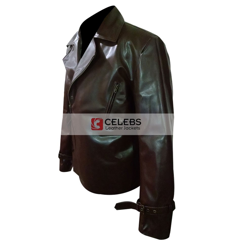 Captain America Chris Evans Brown Jacket Superman Smallville Men's Black And Blue Leather Jacket 2