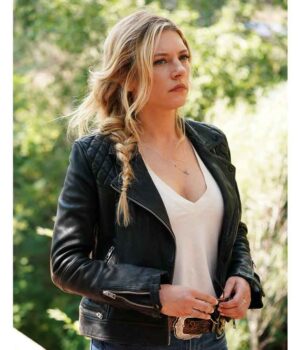 Big Sky Katheryn Winnick Black Biker Leather Jacket 1