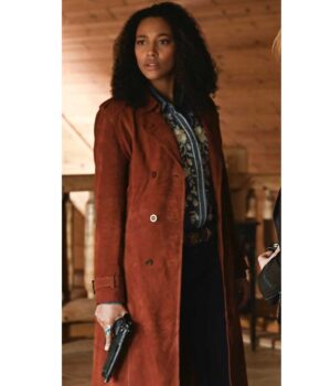 Big Sky Kylie Bunbury Brown Trench Coat 1