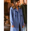 Big Sky Jamie Lynn Sigler Blue Wool Coat 1