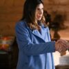 Big Sky Jamie Lynn Sigler Blue Wool Coat 2