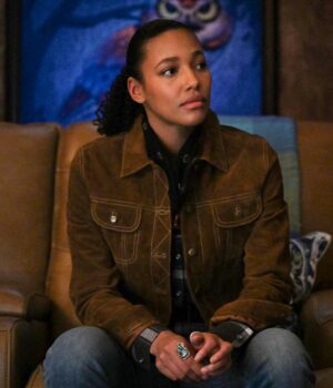 Big Sky 2020 Kylie Bunbury Suede Brown Jacket 1