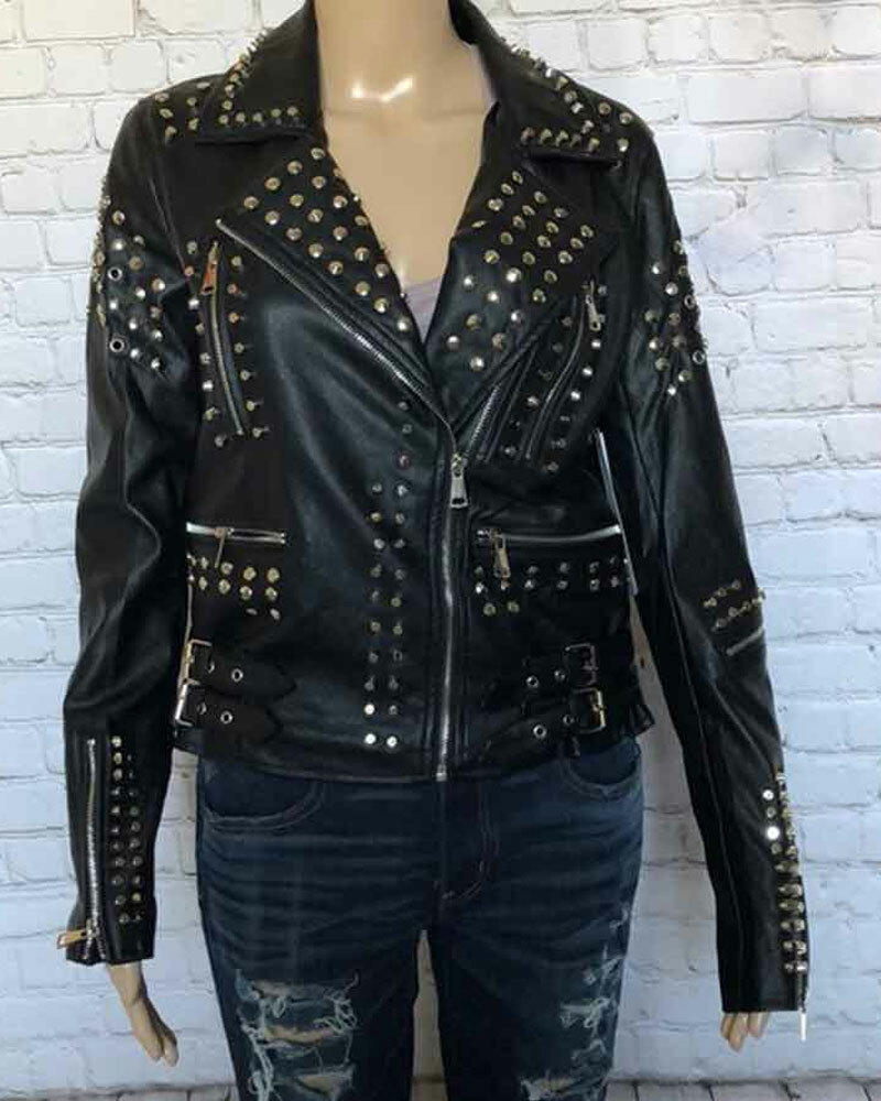 Lucifer Season 03 Mazikeen Studded Jacket Lucifer Season 03 Mazikeen Studded Jacket 2
