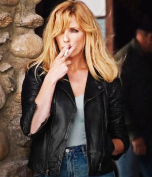 Yellowstone Beth Dutton Black Biker Leather Jacket 1