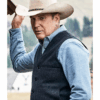 Yellowstone TV Series John Dutton Grey Wool Vest