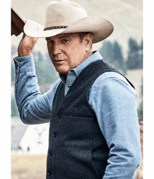 Yellowstone TV Series John Dutton Grey Wool Vest