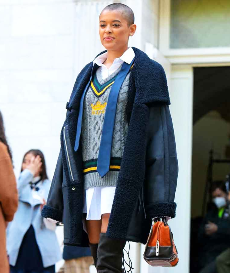 Gossip Girl 2021 Julien Calloway Shearling Coat Gossip Girl 2021 Julien Calloway Shearling Coat