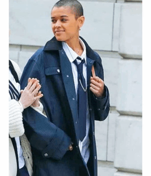 Gossip Girl 2021 Julien Calloway Long Blue Jacket
