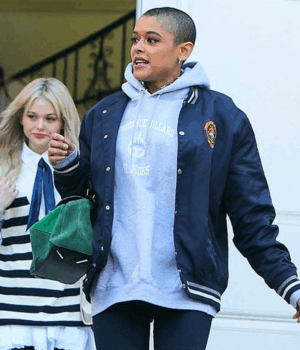 Gossip Girl 2021 Julien Calloway Blue Bomber Jacket