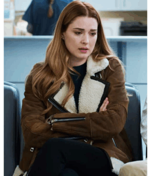 Virgin River Melinda Monroe Leather Shearling Jacket 1