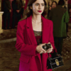Emily In Paris Lily Collins Red Trench Coat 1
