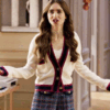 Emily In Paris S02 Emily Cooper White Cardigan 1