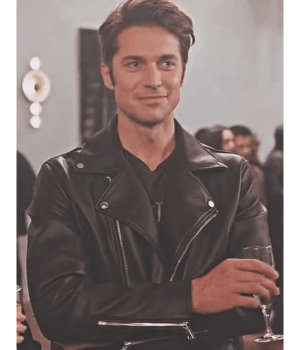 Emily in Paris S02 Gabriel Black Leather Jacket 1