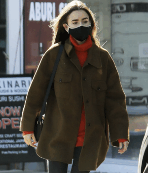 Emily In Paris Season 02 Emily Cooper Brown Wool Jacket 1