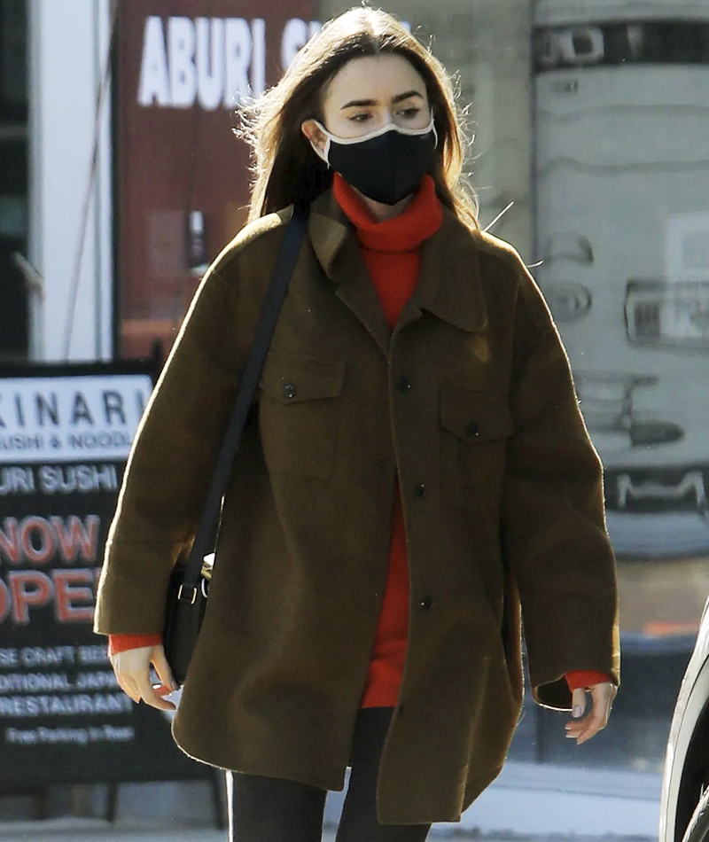 Emily In Paris Season 02 Emily Cooper Brown Wool Jacket Emily In Paris Season 02 Emily Cooper Brown Wool Jacket 1
