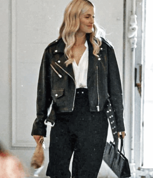 Emily In Paris Camille Razat Leather Jacket 1