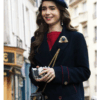 Emily In Paris TV Series Lily Collins Blue Wool Coat 1