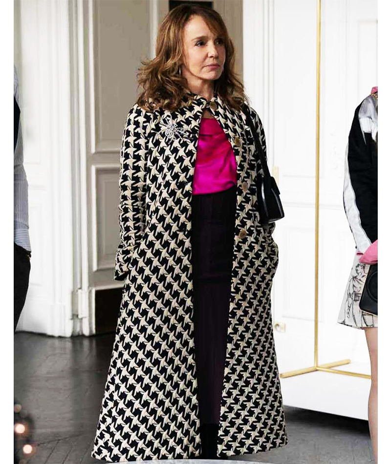 Emily In Paris Sylvie Grateau Checkered Coat Emily In Paris Sylvie Grateau Checkered Coat