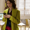 Emily In Paris Lily Collins Green Wool Coat