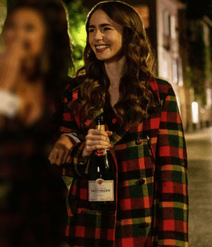Emily In Paris Emily Cooper Checked Wool Coat 1
