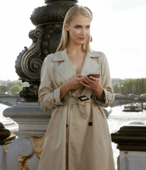 Emily in Paris Camille Razat White Trench Coat 1