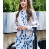 Lily Collins Emily in Paris Leather Jacket in White