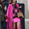 Emily In Paris Lily Collins Pink Long Coat