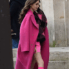 Emily In Paris Lily Collins Pink Long Coat Emily In Paris Lily Collins Pink Coat