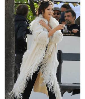 Emily In Paris Ashley Park Fur Collar White Coat