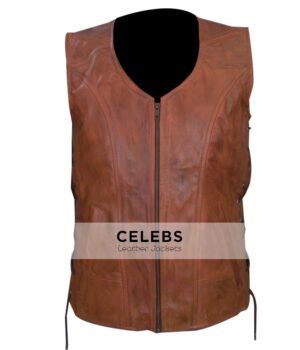 Walking Dead Danai Gurira Brown Leather Vest 1