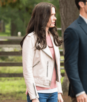 Superman and Lois Elizabeth Tulloch White Leather Jacket