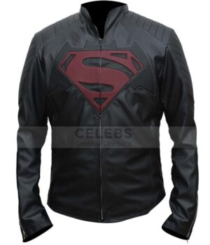 Batman Vs Superman Logo Black Leather Jacket 1