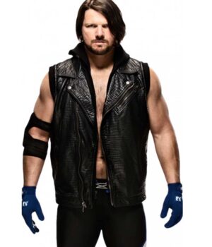 WWE AJ Styles Hooded Leather Vest