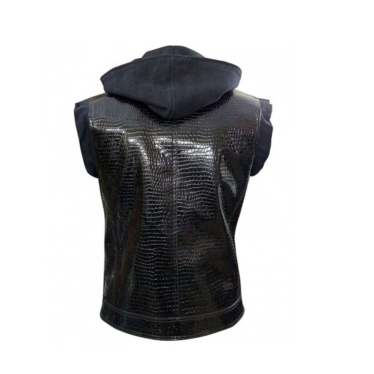 WWE AJ Styles Hooded Leather Vest WWE AJ Styles Leather Vest