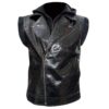 WWE AJ Styles Hooded Leather Vest WWE AJ Styles Leather Vest With Hood