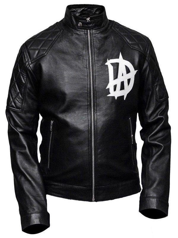Wrestler Dean Ambrose Logo Biker Leather Jacket Wrestler Dean Ambrose Logo Black Black Biker Jacket 1
